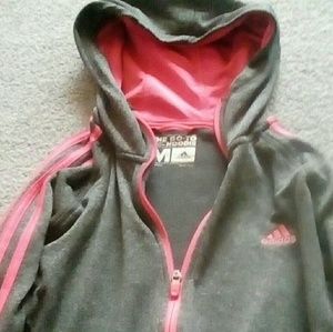 Adidas Pink and Grey hoodie